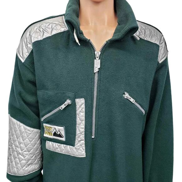 First Down Half Zip Packable Hood Pullover Fleece Hoodie Jacket Sweatshirt XXL - Picture 5 of 15